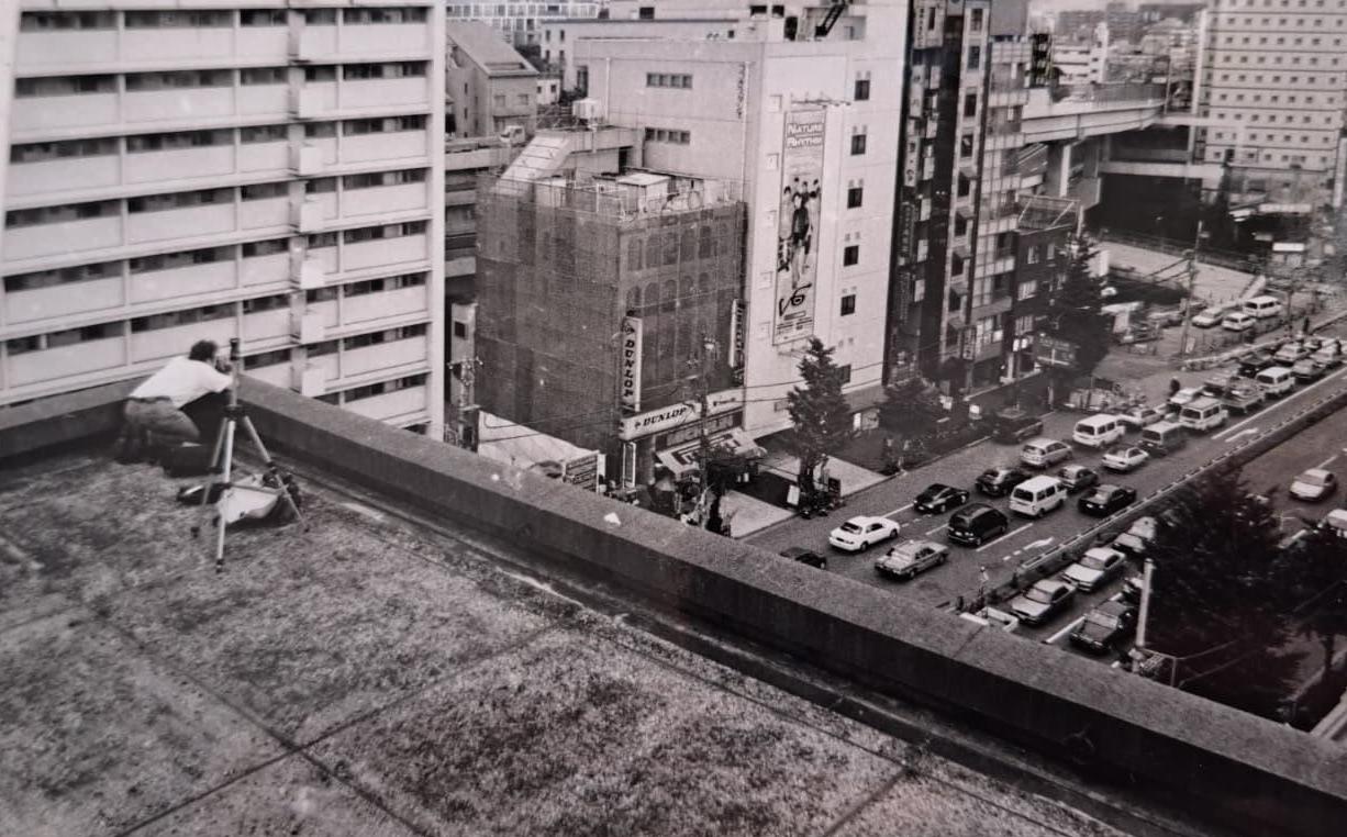 Filming from a rooftop over Tokyo