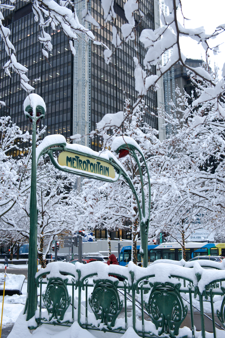 METRO IN THE SNOW.MONTREAL